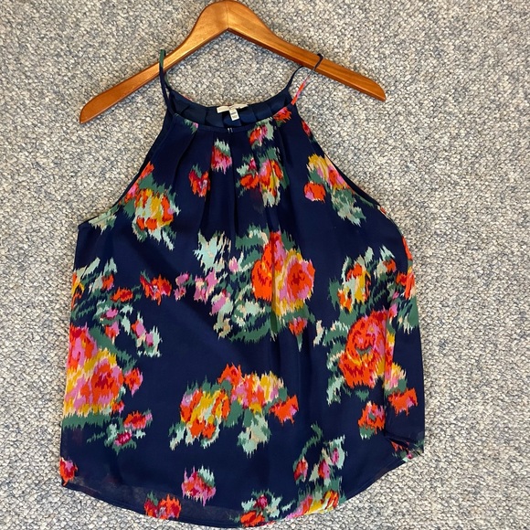 Joie Silk Multi Color Sleeveless Halter Style Shirt Top Blouse Size Medium - Picture 2 of 6